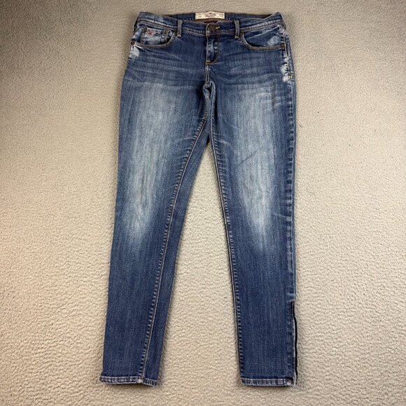 Hollister Denim - Hollister Jeans Women's Size 7 28W Blue Denim SOCAL Stretch Skinny Fit Ankle Zip